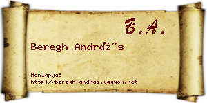Beregh András névjegykártya